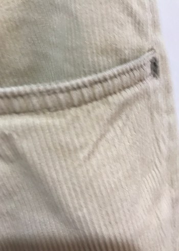 Bej Kadın Keten Bol Kesim Pantolon - Görsel 3