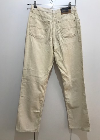 Bej Kadın Keten Bol Kesim Pantolon - Görsel 4