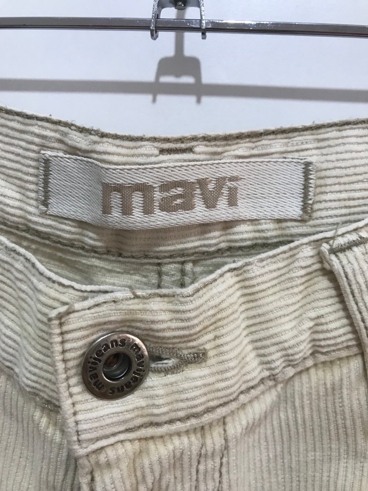 Bej Kadın Keten Bol Kesim Pantolon - Görsel 5