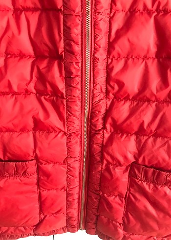 Kırmızı Fermuarlı Kadın Mont - Görsel 6