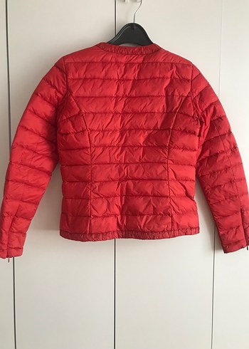 Kırmızı Fermuarlı Kadın Mont - Görsel 4