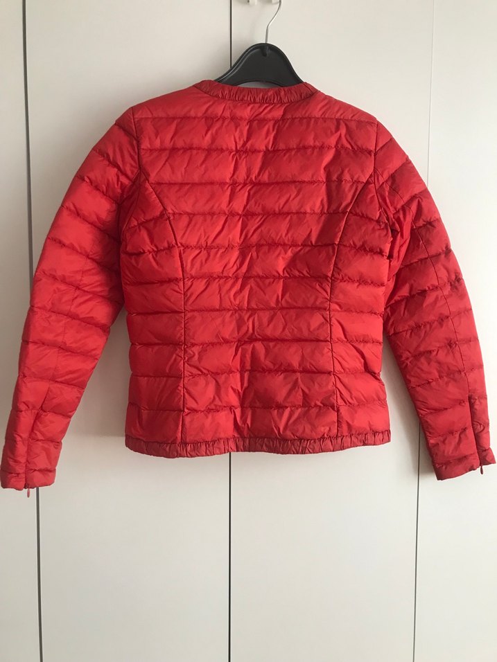 Kırmızı Fermuarlı Kadın Mont - Görsel 4