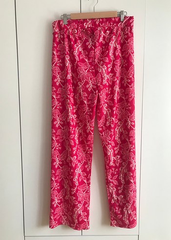 Dantel Detaylı Pembe Bohem Kadın Kumaş Pantolon - Görsel 4