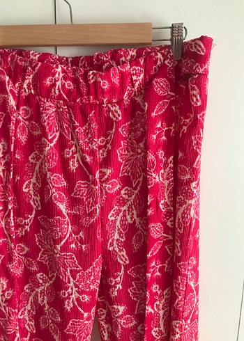 Dantel Detaylı Pembe Bohem Kadın Kumaş Pantolon - Görsel 5