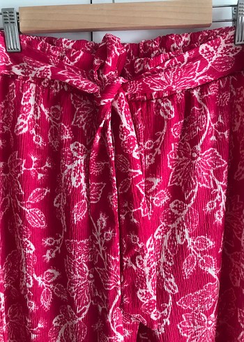 Dantel Detaylı Pembe Bohem Kadın Kumaş Pantolon - Görsel 2