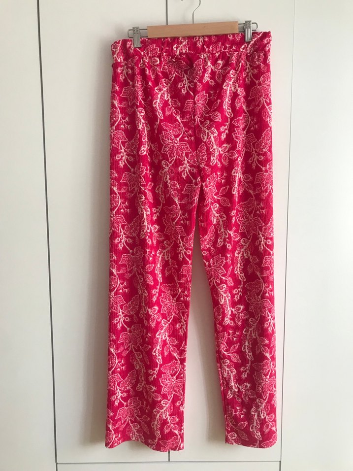 Dantel Detaylı Pembe Bohem Kadın Kumaş Pantolon - Görsel 4