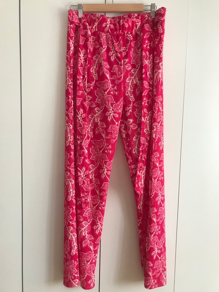 Dantel Detaylı Pembe Bohem Kadın Kumaş Pantolon - Görsel 3