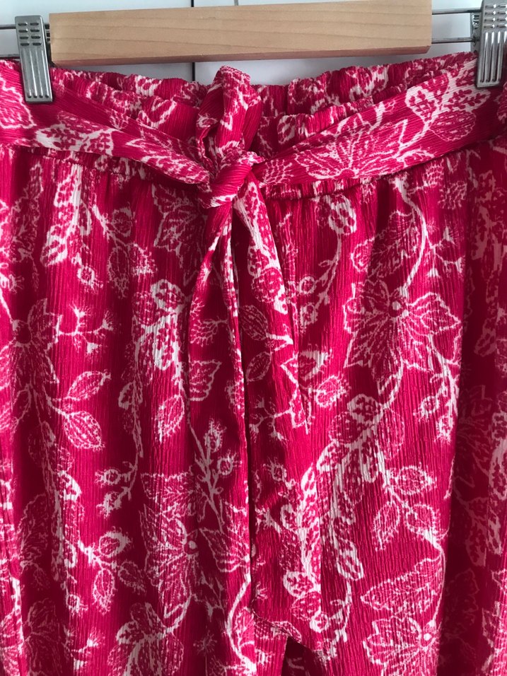 Dantel Detaylı Pembe Bohem Kadın Kumaş Pantolon - Görsel 2