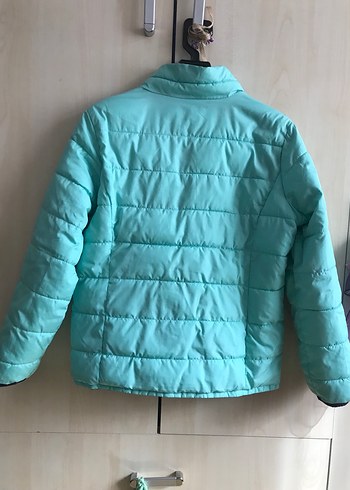 Turkuaz Fermuarlı Kız çocuk montu - Görsel 3