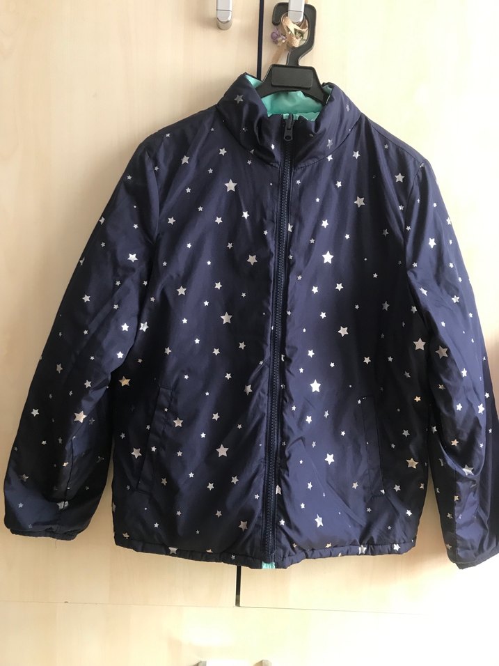 Turkuaz Fermuarlı Kız çocuk montu - Görsel 4