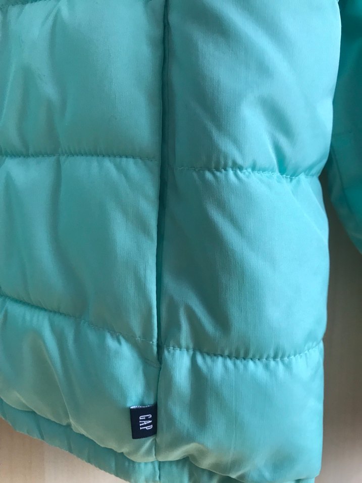 Turkuaz Fermuarlı Kız çocuk montu - Görsel 2