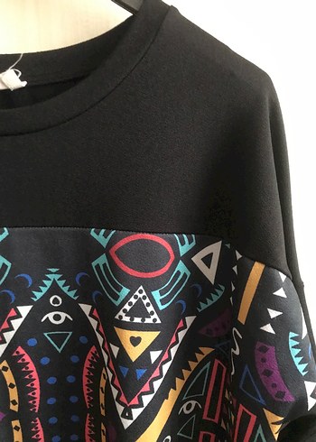 Uzun Kollu, Desenli Bohem Tunik - Görsel 2