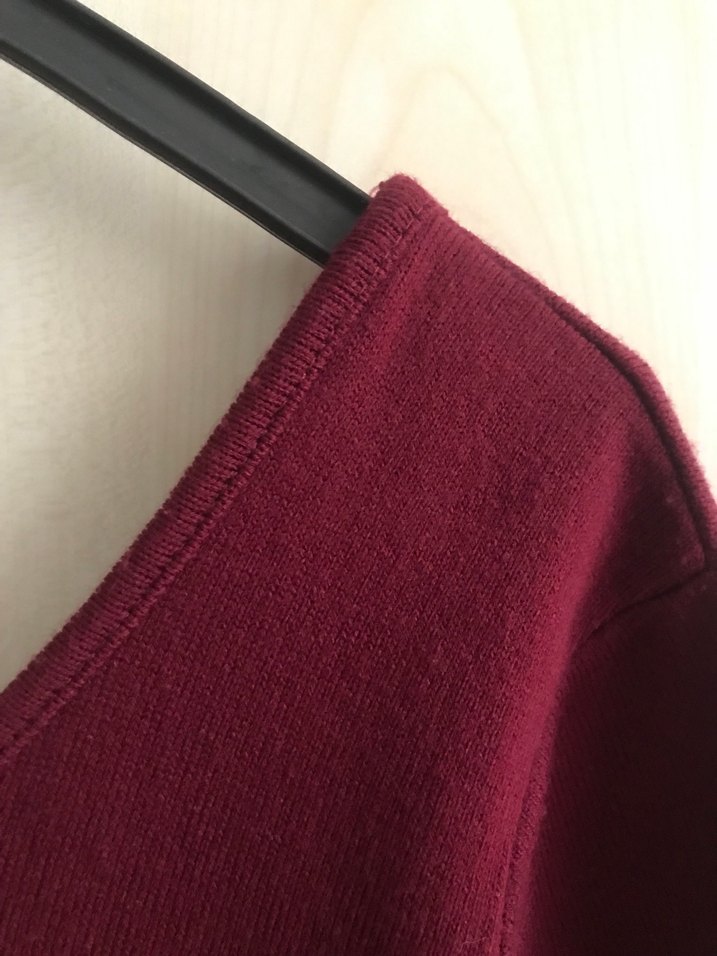 Bordo Uzun Kollu Midi Elbise - Görsel 2