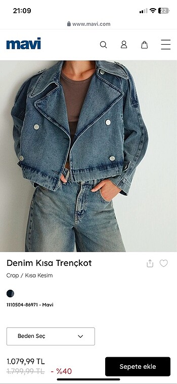Mavi Jeans Kot ceket