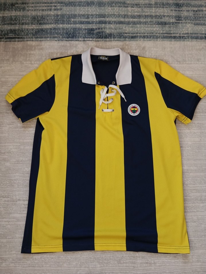 Sarı Siyah Çizgili Erkek Polo Yaka Forma - Görsel 4