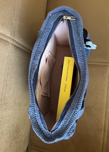 Mavi Desenli Bohem Örgü Kadın Çanta - Görsel 4