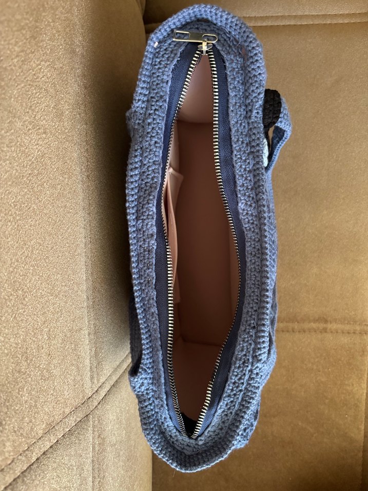 Mavi Desenli Bohem Örgü Kadın Çanta - Görsel 3