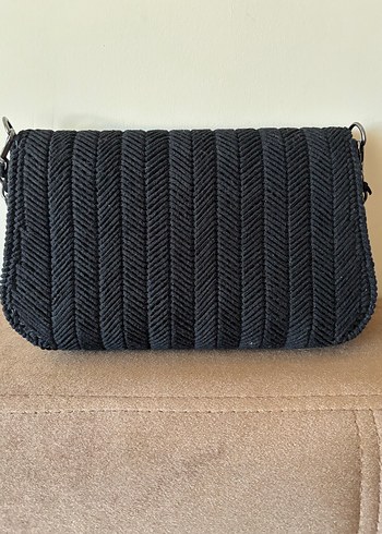 Tokalı Siyah Kanvas Kadın Çanta - Görsel 3