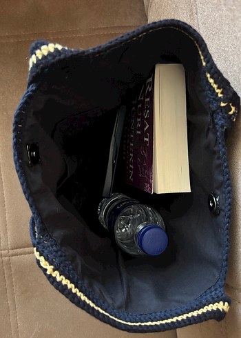 Çok Renkli Örgü Bohem Kadın Çanta - Görsel 4