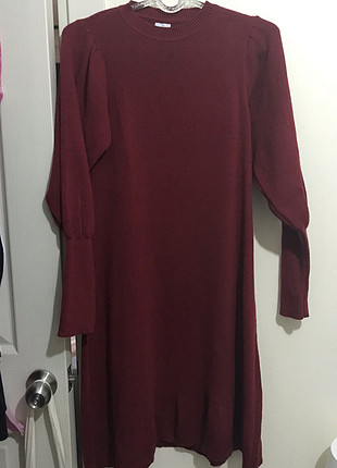 Bordo kazak elbise sıfır ürün