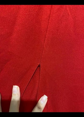 Kırmızı  Uzun Abiye Elbise - Görsel 5