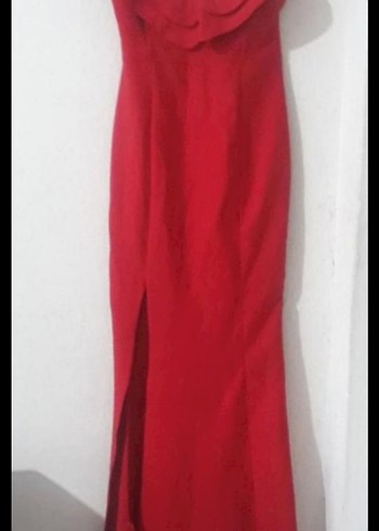 Kırmızı  Uzun Abiye Elbise - Görsel 2