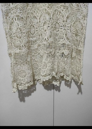 Dantel İşlemeli Kolsuz Mini Bohem Elbise - Görsel 4