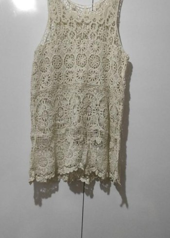 Dantel İşlemeli Kolsuz Mini Bohem Elbise - Görsel 6