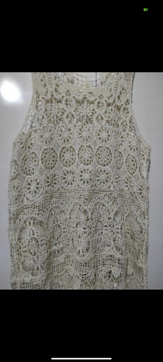 Dantel İşlemeli Kolsuz Mini Bohem Elbise - Görsel 3