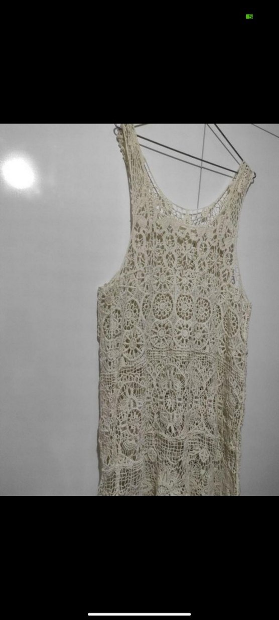 Dantel İşlemeli Kolsuz Mini Bohem Elbise - Görsel 2