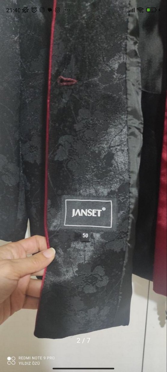 Siyah Bordo Gotik Midi Düğmeli  Ceketi - Görsel 2