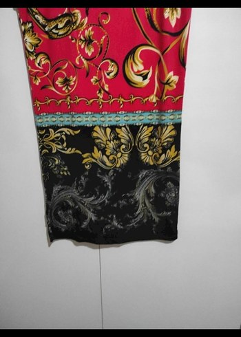 Kırmızı Desenli Kolsuz Mini elbise - Görsel 5