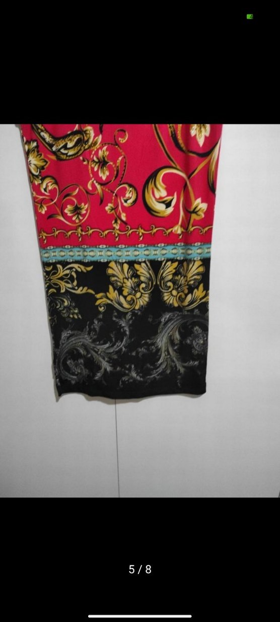 Kırmızı Desenli Kolsuz Mini elbise - Görsel 5