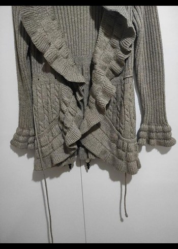 Gri Örgü Kadın Hırka - Görsel 3