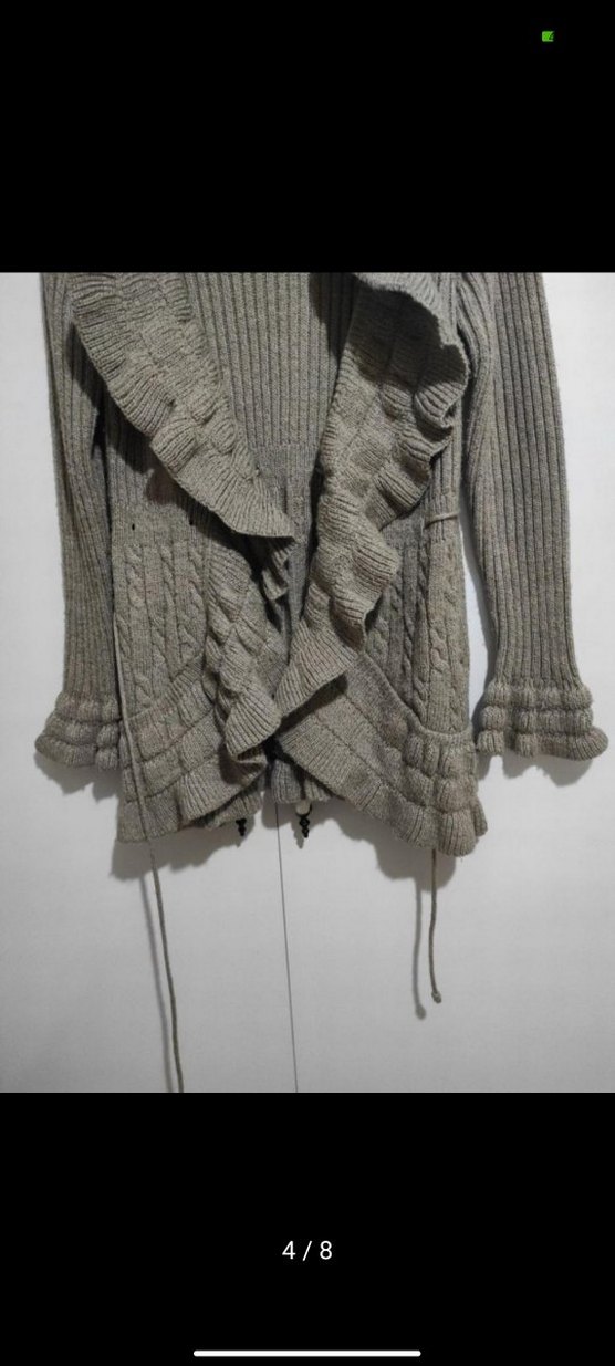 Gri Örgü Kadın Hırka - Görsel 3