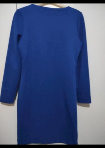 Mavi Midi Fermuarlı Kadın elbise - Görsel 3