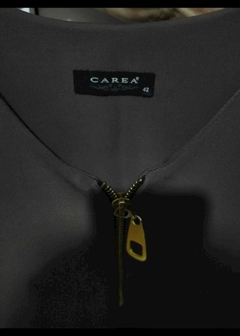 Kahverengi travukar Kollu Fermuarlı elbise - Görsel 6