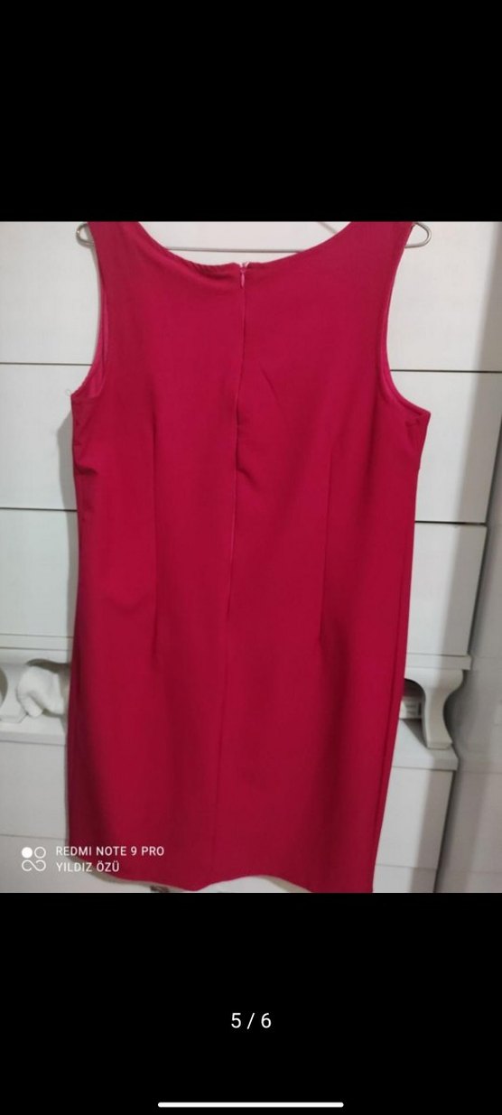 Pembe Baskılı Kolsuz Mini Elbise - Görsel 3