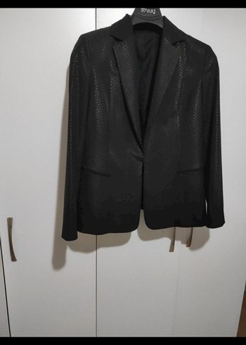 Siyah Yılan Desenli  Blazer ceket - Görsel 3