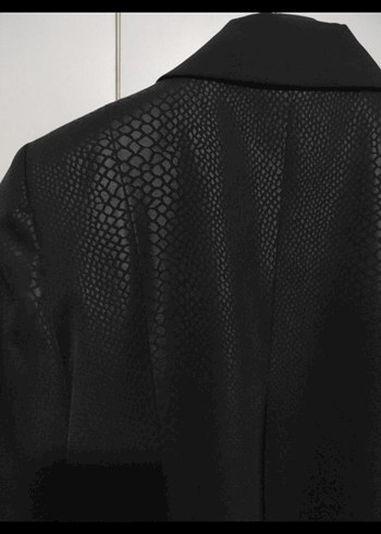 Siyah Yılan Desenli  Blazer ceket - Görsel 5