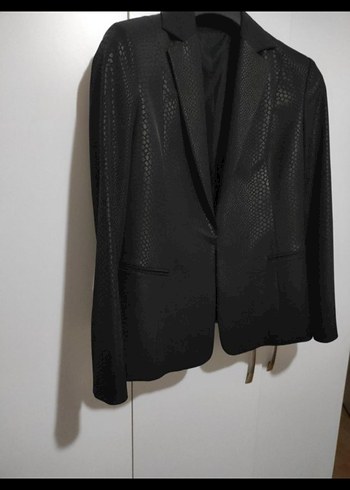 Siyah Yılan Desenli  Blazer ceket - Görsel 7