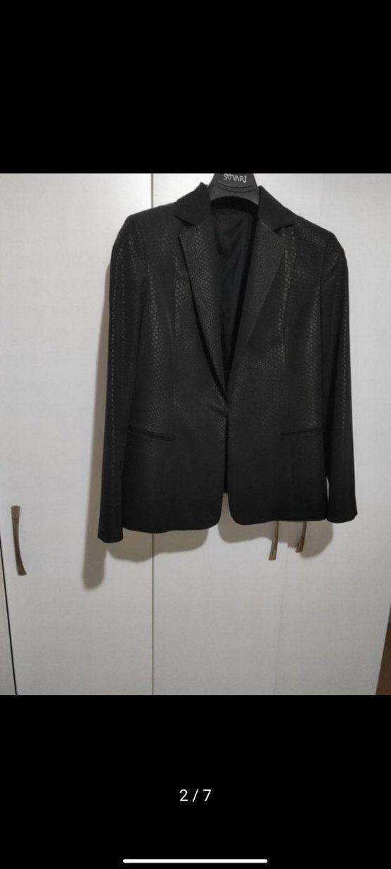 Siyah Yılan Desenli  Blazer ceket - Görsel 3