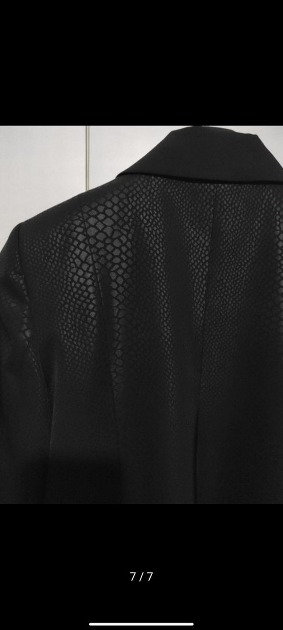 Siyah Yılan Desenli  Blazer ceket - Görsel 5