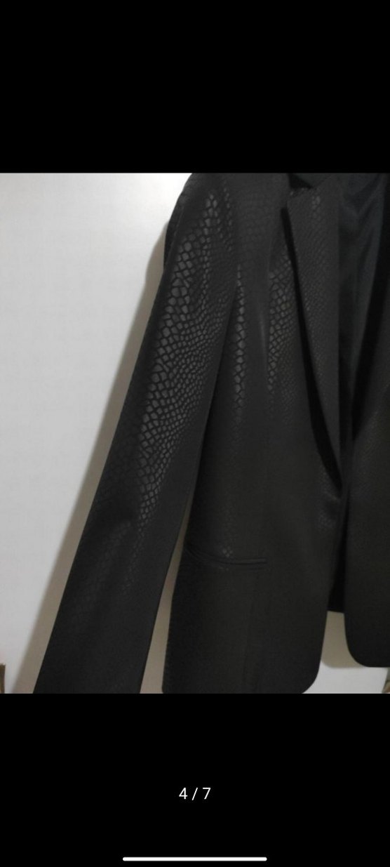 Siyah Yılan Desenli  Blazer ceket - Görsel 2