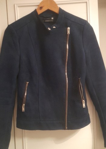 lacivert Süet Biker Ceket - Görsel 2