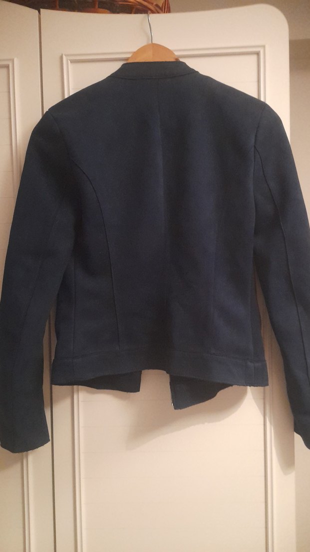 lacivert Süet Biker Ceket - Görsel 5