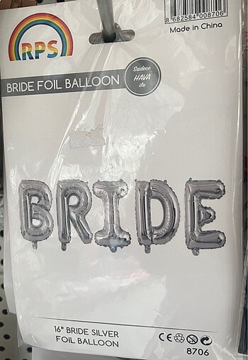 BRIDE YAZILI BALON