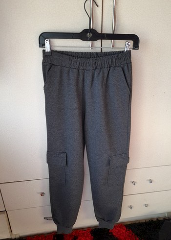 Gri 10-12 yaş kargo  Eşofman Altı - Görsel 3