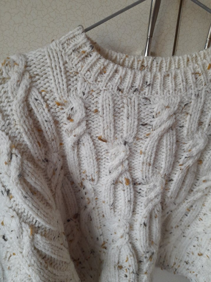 Zara Bohem Tarzı Gri Örgü Yun Kadın Kazak - Görsel 3