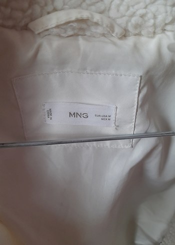 MNG  M beden beyaz Peluş Kadın mont - Görsel 3